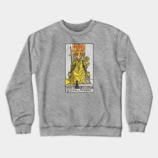 Queen of wands tarot card (distressed) Crewneck Sweatshirt